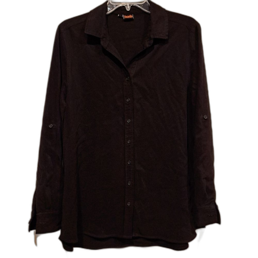 Tianello Steve Barraza Black Button Up Shirt Made in USA Tencel Women's size XS